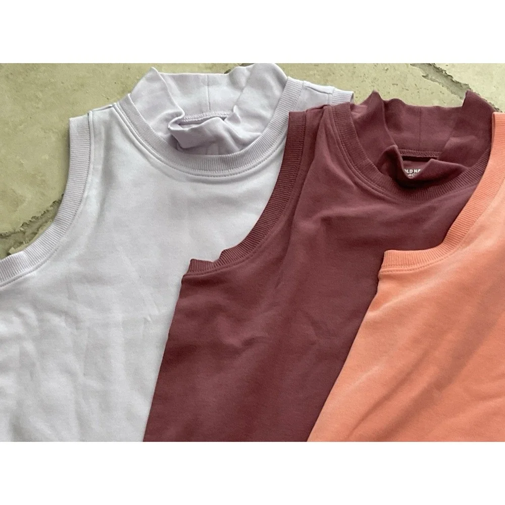 NWT Old Navy Active Sleeveless Mock-Neck Shirt LOT Of 3; Girl Size XL (14-16)